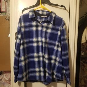 Lee Riders Blue fleece flannel button up womens XL top